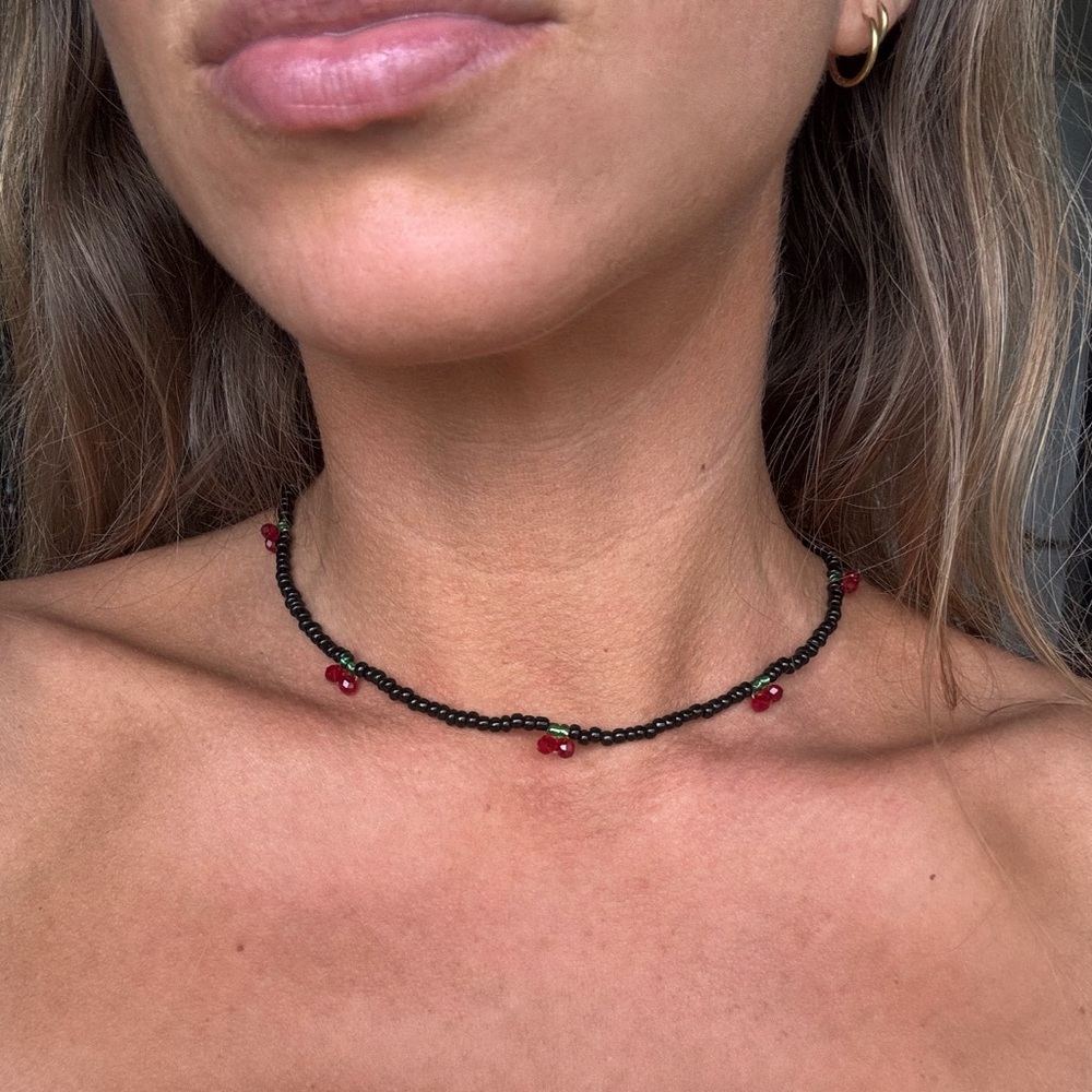 Black Cherry Beaded Choker